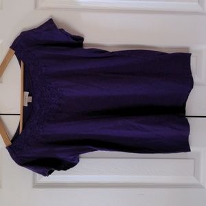 Loft boat next blouse top with embroidery detail beautiful purple